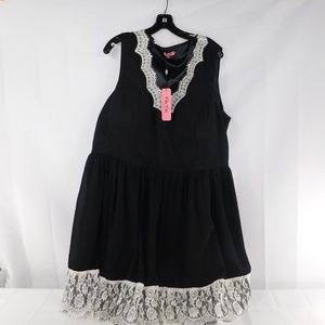 Chi Chi London Black Dress White Lace Size 28